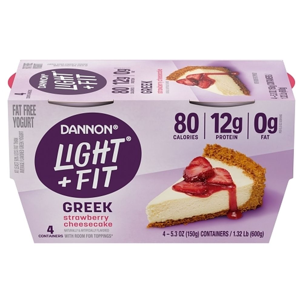 Light And Fit Strawberry Cheesecake Nonfat Greek Yogurt, 21.2 Ounce -- 6 Per Case