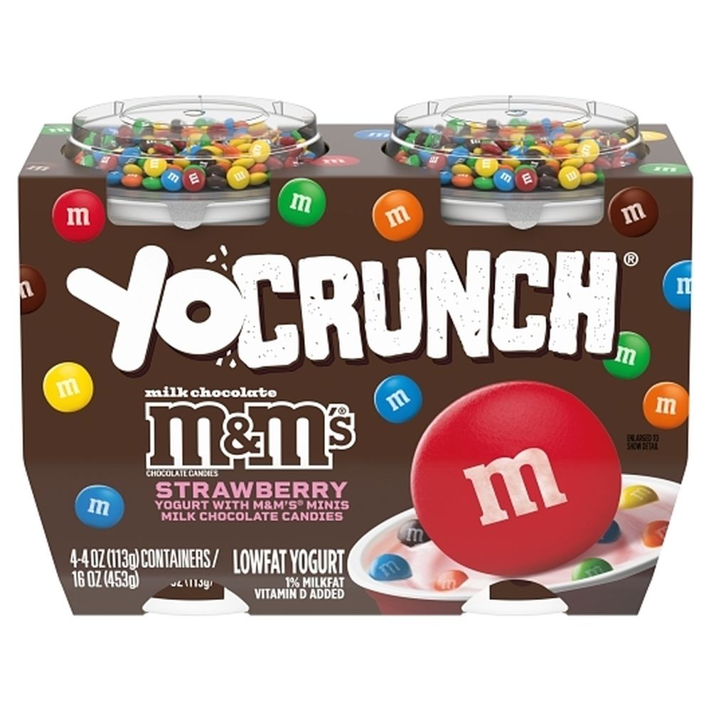 Yocrunch Strawberry Lowfat Yogurt With M And M's Minis Milk Chocolate Candies, 16 Ounce -- 6 Per Case