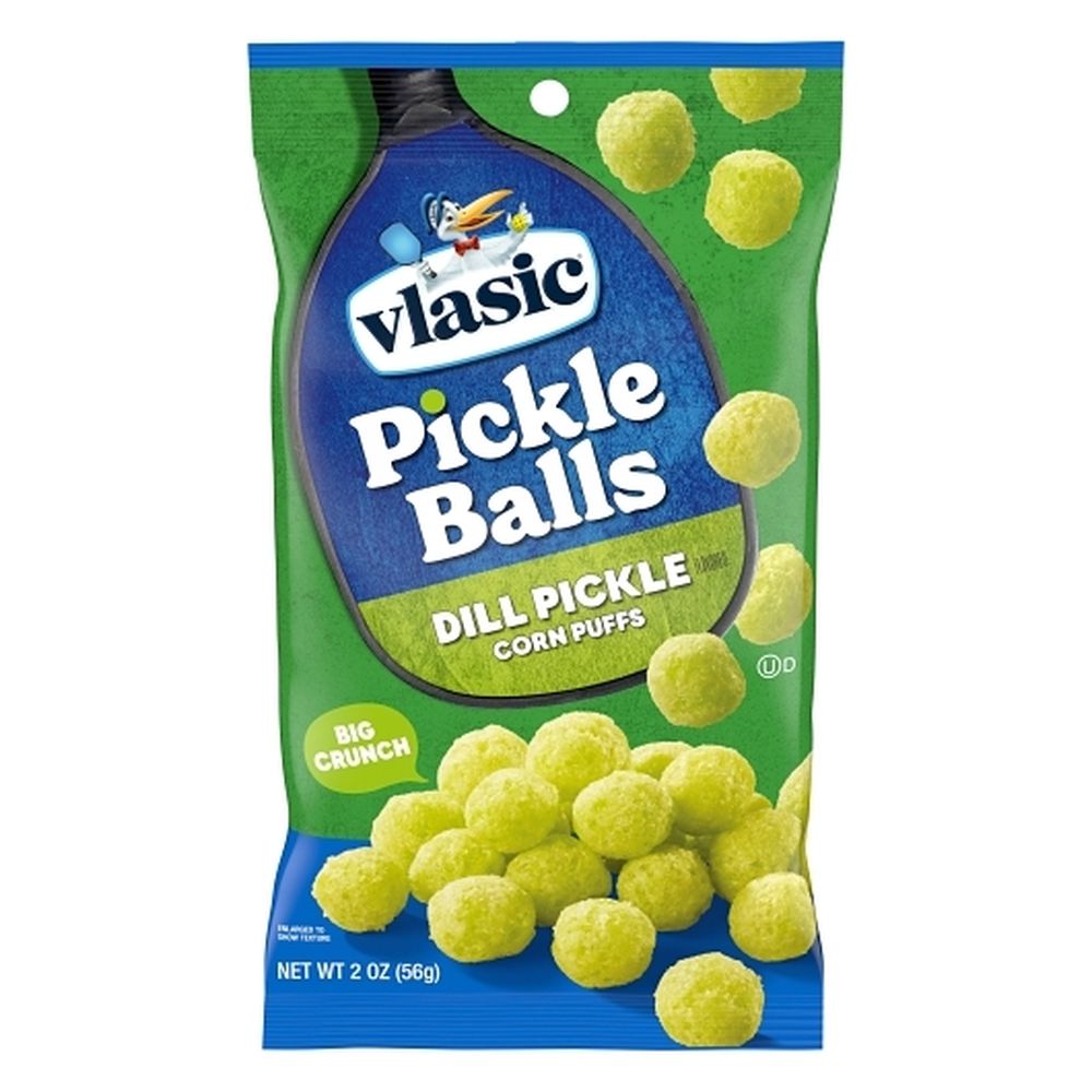 Vlasic Pickle Balls Dill Pickle Flavored Corn Puffs, 2 Ounce -- 12 Per Case