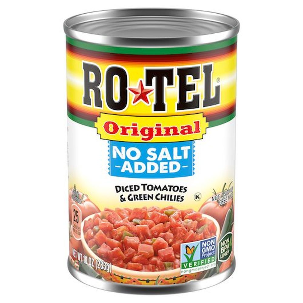 Ro Tel Original No Salt Added Diced Tomatoes And Green Chilies, 10 Ounce -- 12 Per Case