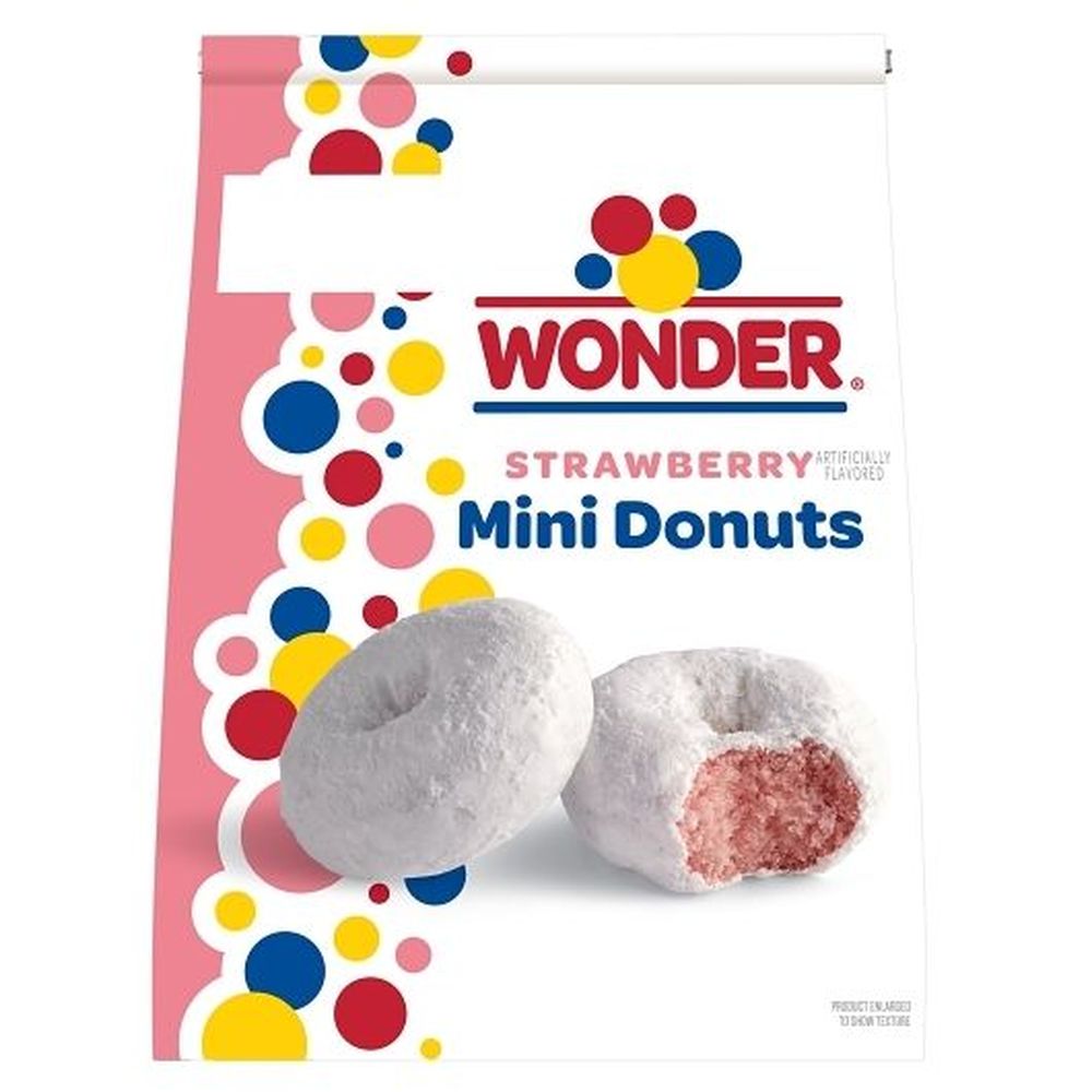Wonder Strawberry Mini Donuts, 10 Ounce Bag -- 6 Per Case