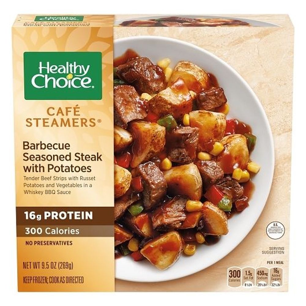 Healthy Choice Cafe Steamers Barbecue Seasoned Steak With Potatoes Meal, 9.5 Ounce -- 8 Per Case