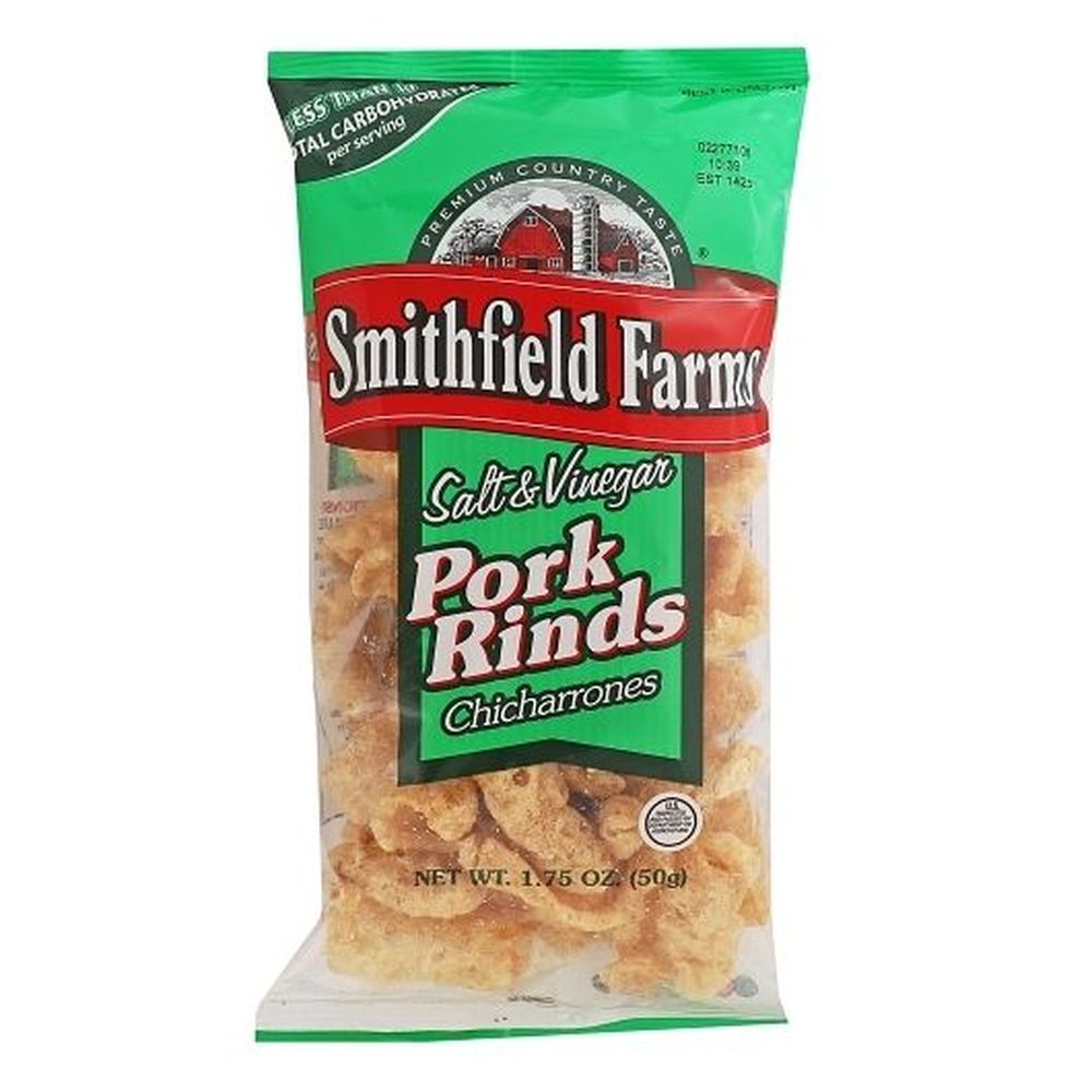 Smithfield Farms Salt And Vinegar Pork Rinds, 1.75 Ounce -- 12 Per Case