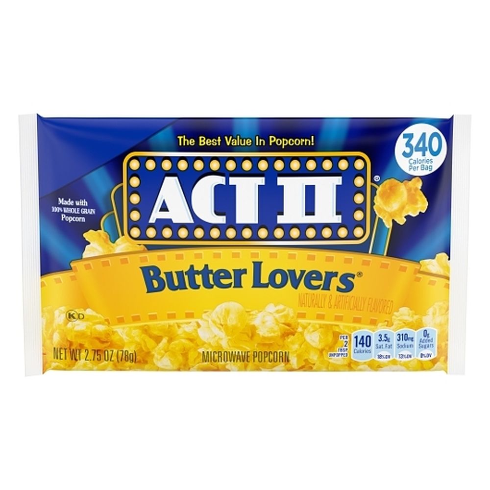 Act Ii Butter Lovers Microwave Popcorn, 2.75 Ounce -- 72 Per Case