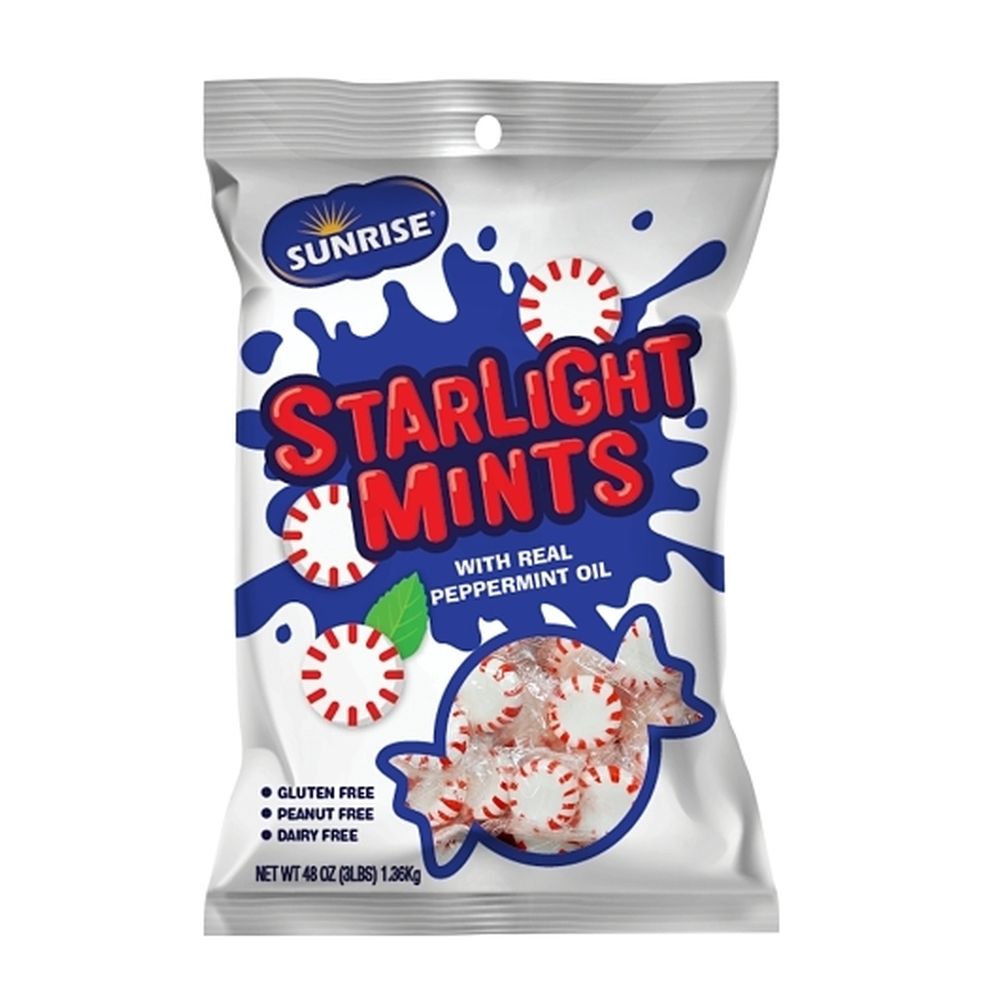Sunrise Confections Starlight Mint Caramelo Duro Suave Con Aceite De Menta Piperita Real, 9 Onzas -- 8 Por Caja