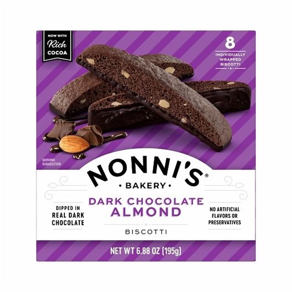 Nonni's Dark Chocolate Almond Biscotti Cookie, 6.88 Ounce -- 6 Per Case
