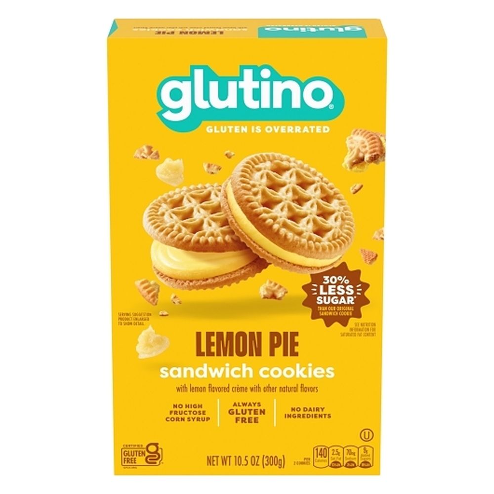 Glutino Lemon Pie Gluten Free Sandwich Cookies, 10.5 Ounce -- 8 Per Case