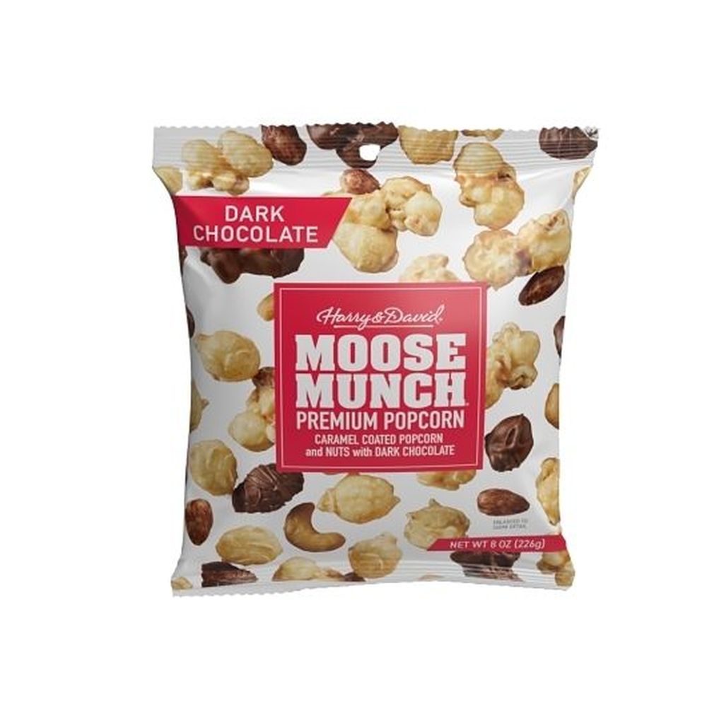 Harry & David Dark Chocolate Moose Munch Gourmet Popcorn, 8 Ounce Bag -- 6 Per Case