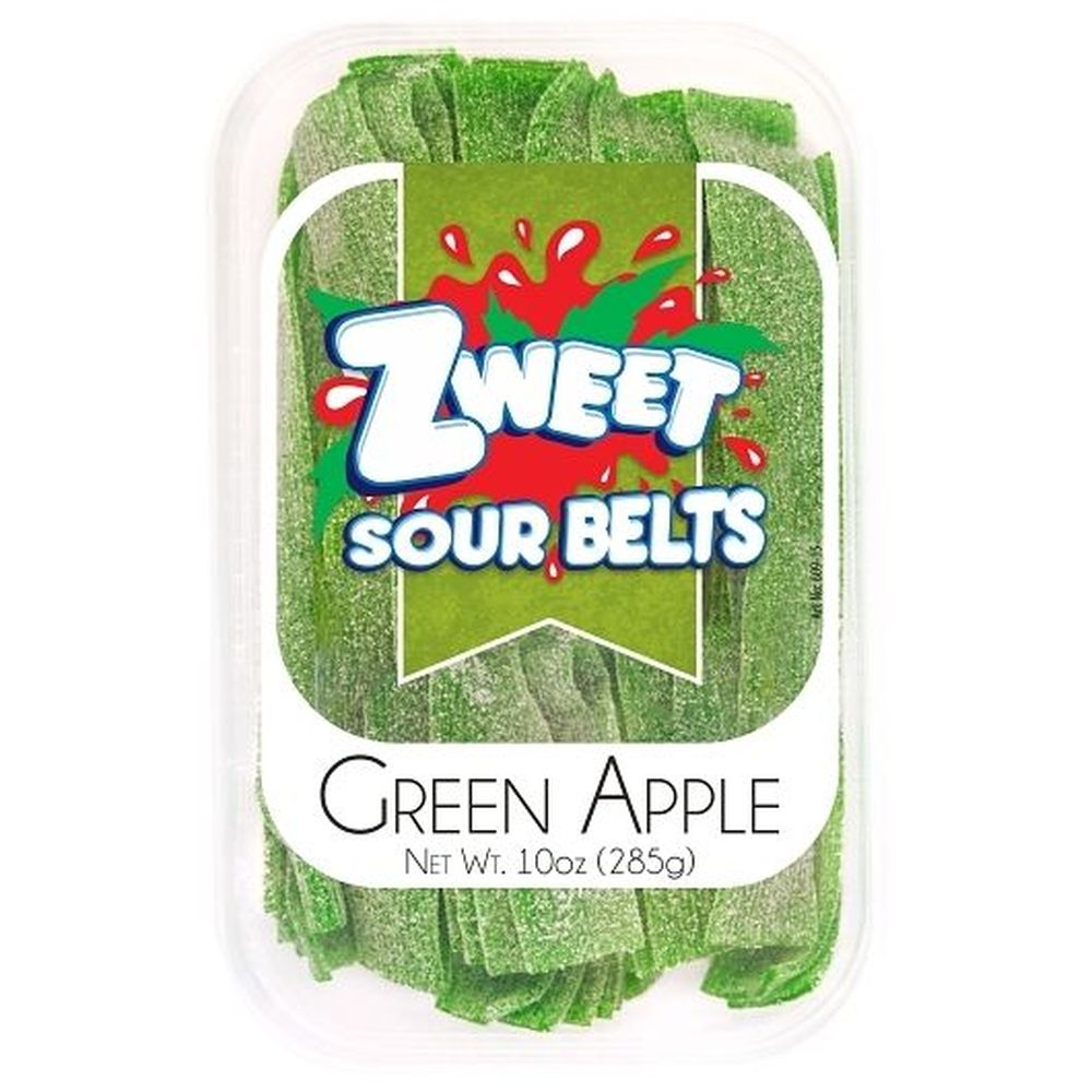 Zweet Sour Belts Green Apple Candy, 10 Ounce -- 24 Per Case
