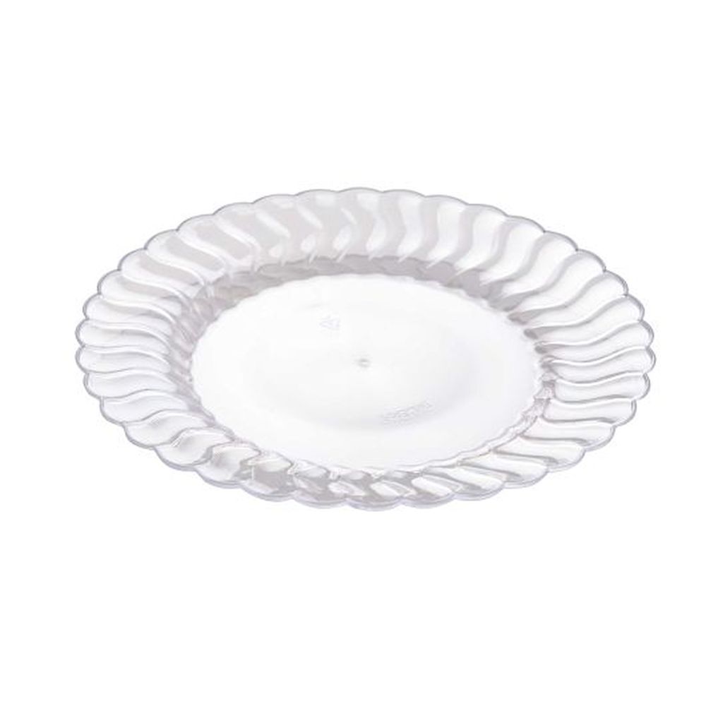 Fineline Settings Flairware Polystyrene 6 Inch Clear Dessert Plate, 180 Count