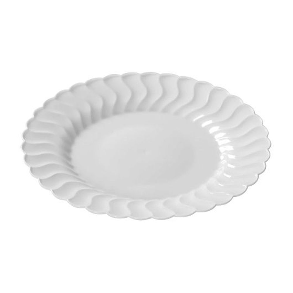 Fineline Settings Flairware Polystyrene 6 Inch White Dessert Plate, 180 Count