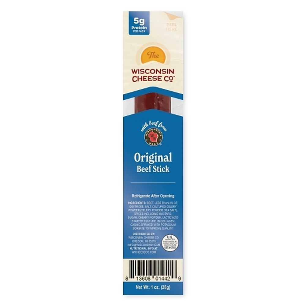 The Wisconsin Cheese Company Original Beef Snack Sticks, 1 Ounce -- 192 Per Case