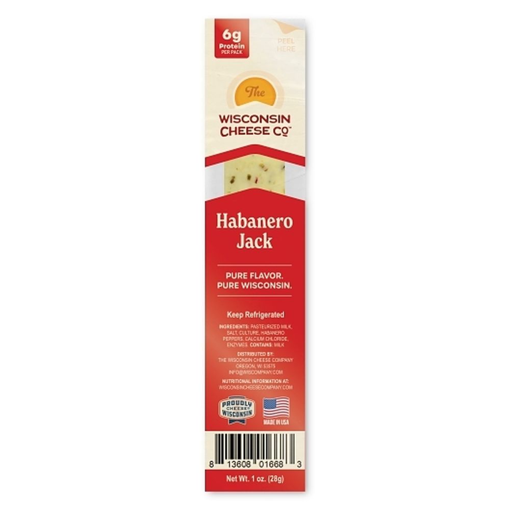The Wisconsin Cheese Company Habanero Jack Cheese Stick, 1 Ounce -- 192 Per Case