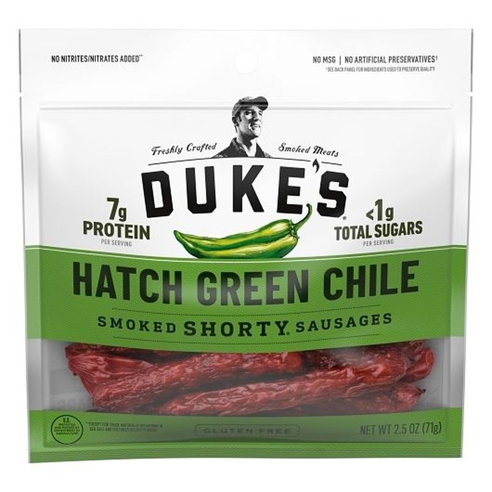 Duke's Hatch Green Chile Smoked Shorty Sausages, 2.5 Ounce -- 7 Per Case