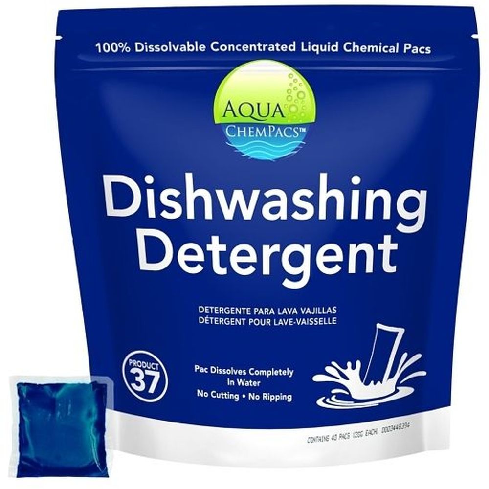 Aqua Chempacs Dishwashing Detergent, 40 Count