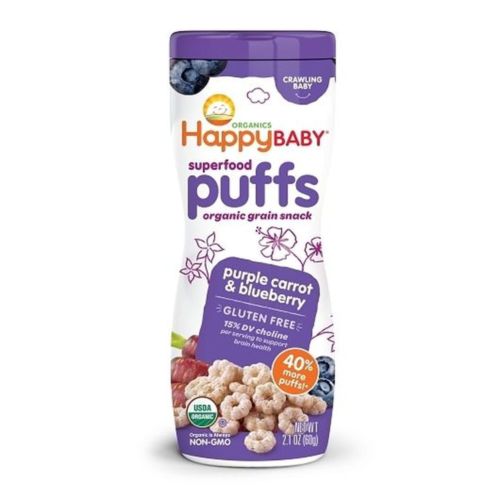 Superfood Puffs Organic Purple Carrot and Blueberry Grain Snacks