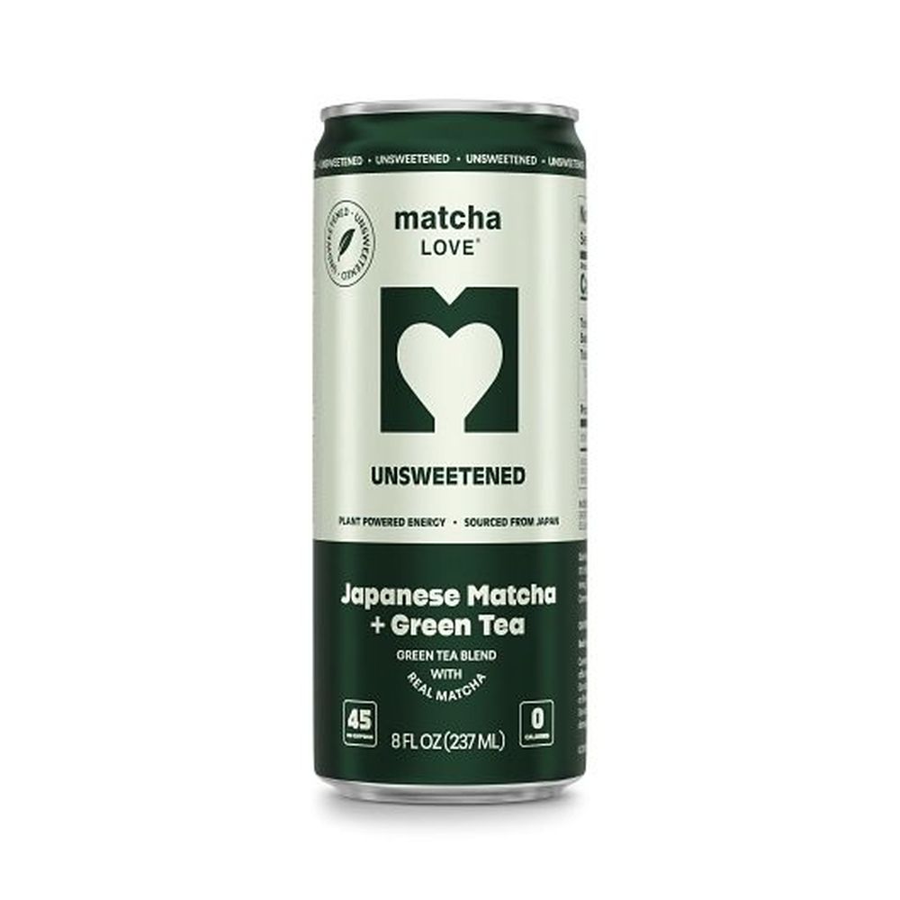 Matcha Love Unsweetened Japanese Matcha Plus Green Tea, 8 Fluid Ounce Can -- 12 Per Case