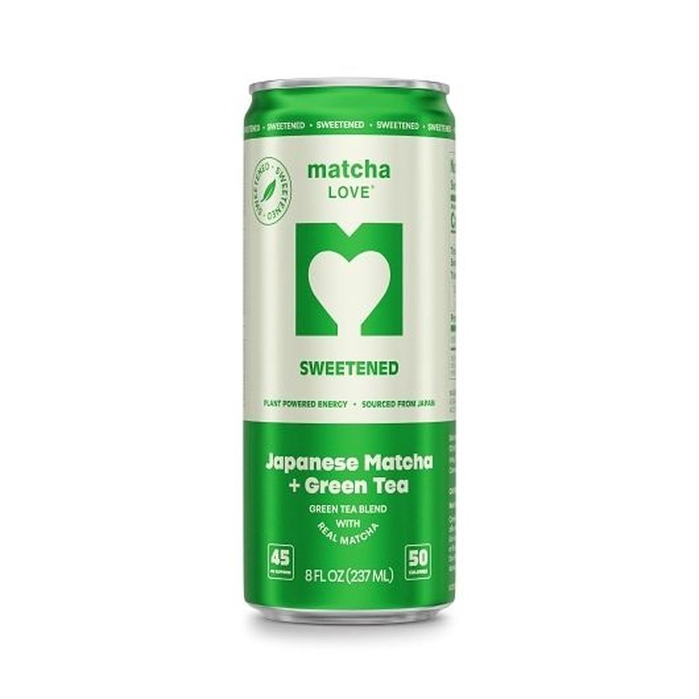 Matcha Love Sweetened Japanese Matcha Plus Green Tea, 8 Fluid Ounce Can -- 12 Per Case