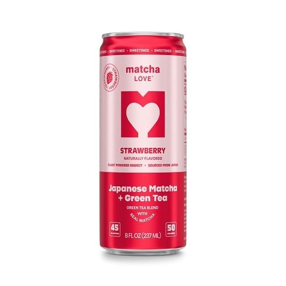 Matcha Love Strawberry Japanese Matcha Plus Green Tea, 8 Fluid Ounce Can -- 12 Per Case