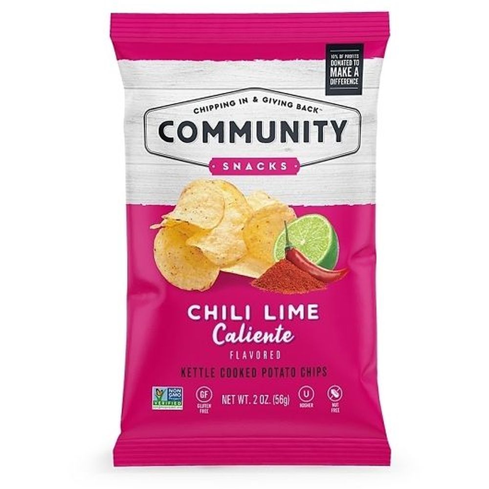 Community Snacks Chili Lime Fuego Kettle Cooked Potato Chips, 2 Ounce -- 25 Per Case