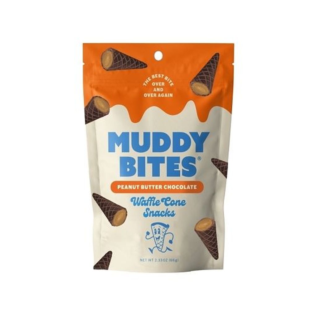 Muddy Bites Peanut Butter Chocolate Waffle Cone Snack, 2.33 Ounce -- 8 Per Case