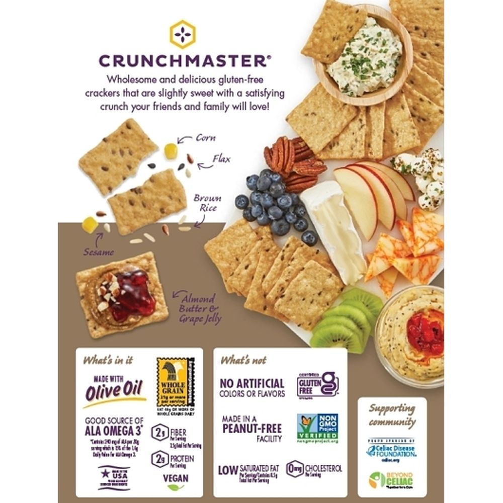 Crunchmaster Baked Multi-grain Sea Salt Rice Crackers, 3.54 Ounce -- 6 Per Case