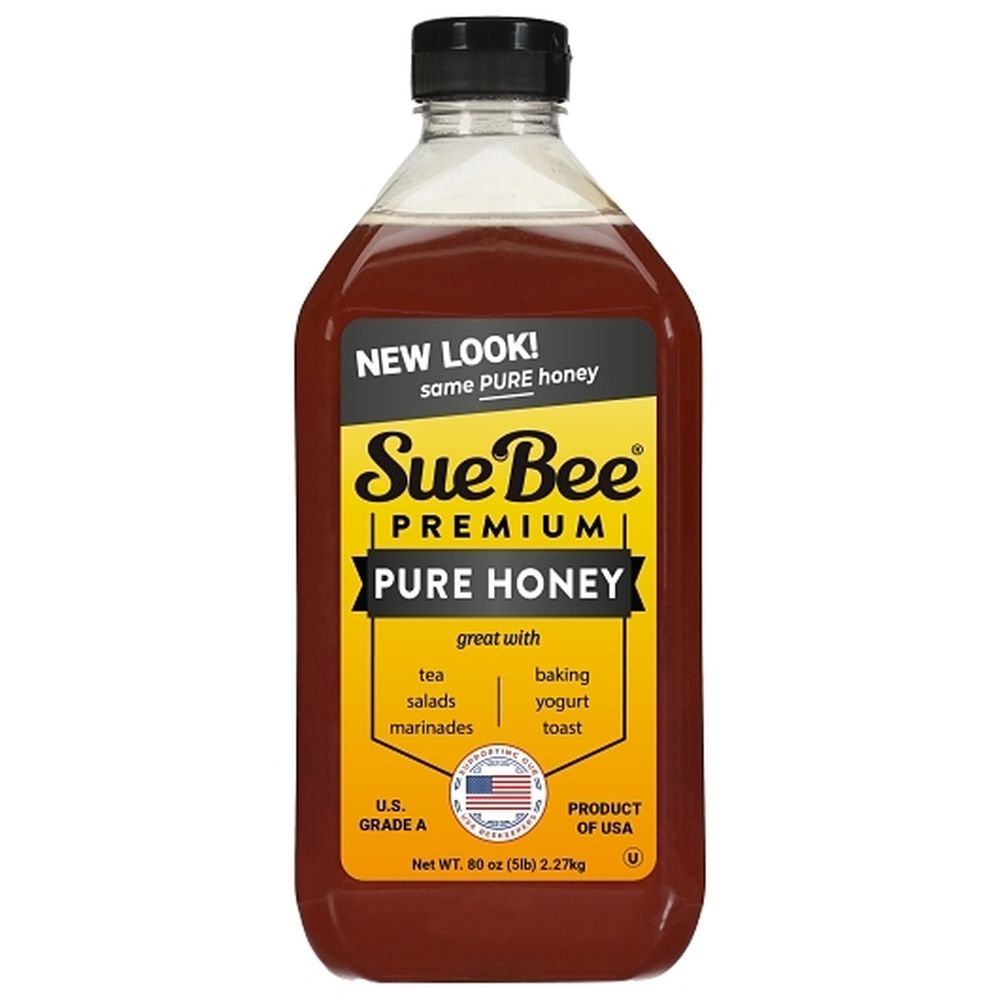 Sue Bee Premium Pure Honey, 5 Pound Bottle -- 3 Per Case