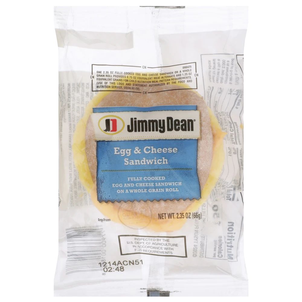 Individually Wrapped Egg and Cheese Breakfast Sandwich