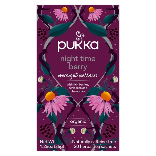 Pukka Organic Night Time Berry Herbal Tea, 20 Count -- 4 Per Case