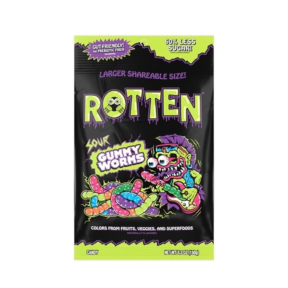 Rotten Sour Gummy Worms, 5.3 Ounce -- 24 Per Case