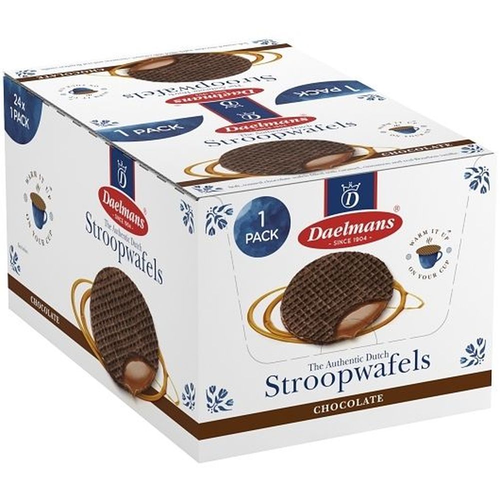 Daelmans Jumbo Chocolate Stroopwafels, 1.27 Ounce -- 80 Per Case