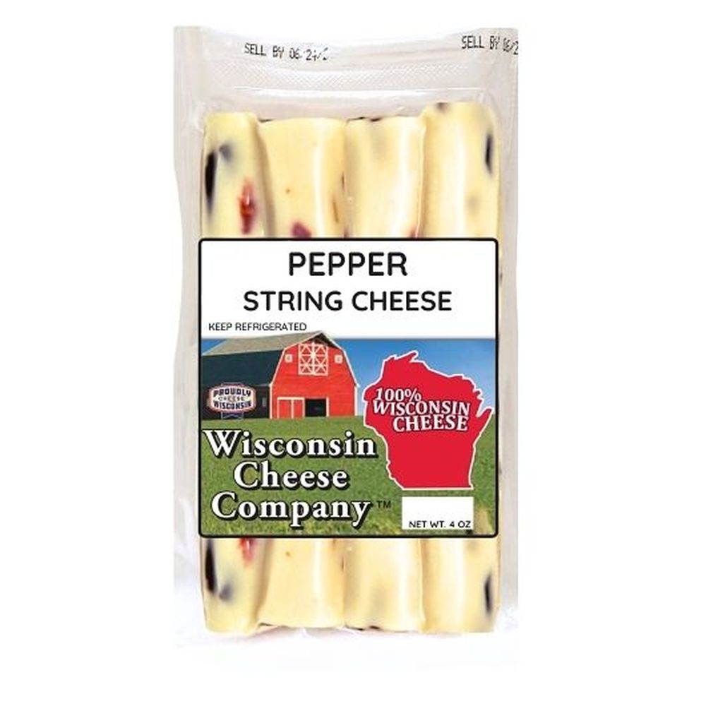 Wisconsin Cheese Company Pepper String Cheese, 4 Ounce -- 48 Per Case