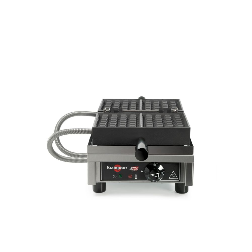 Krampouz 120v Single Electric 4 X 6 Inch Brussel Waffle Maker With 180° Opening, 17.3 X 15 X 9.1 Inch