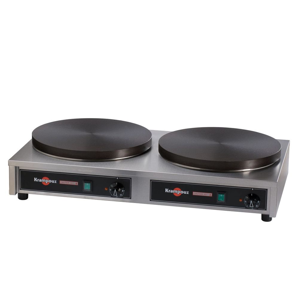 Krampouz 220v Luxury Range Square Frame Electric Crepe Maker With 2 Burners, 36.6 X 18.7 X 7.6 Inch