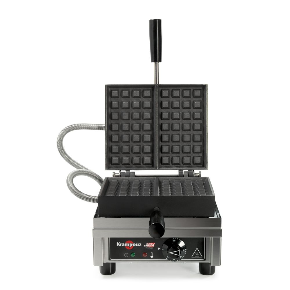 Krampouz 120v Single Electric 4 X 7 Inch Liege Waffle Maker With 90° Opening, 15 X 12.3 X 9.1 Inch