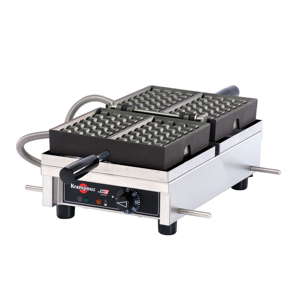 Krampouz 120v Single Electric 4 X 7 Inch Liege Waffle Maker With 180° Opening, 17.3 X 15 X 9.1 Inch