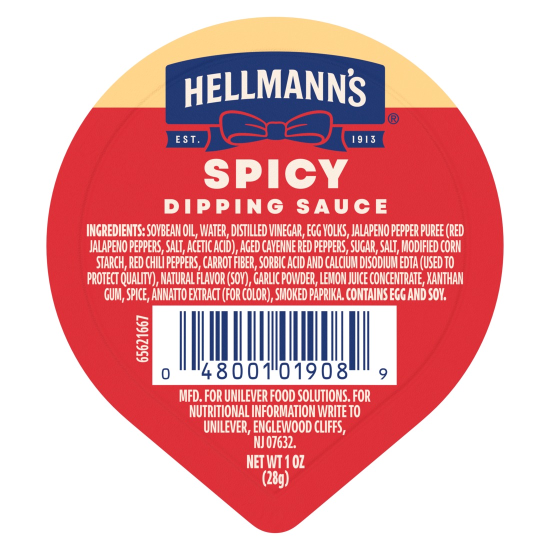 Hellmann's Spicy Mayonnaise Single Serve Dip Cup, 1 Ounce -- 10 Per Case