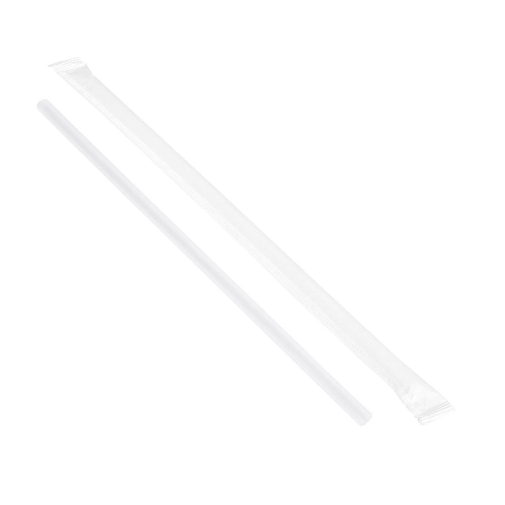 Jovials Clear Polypropylene Jumbo Paper Wrapped Straw, 7.75 Inch -- 5000 Per Case
