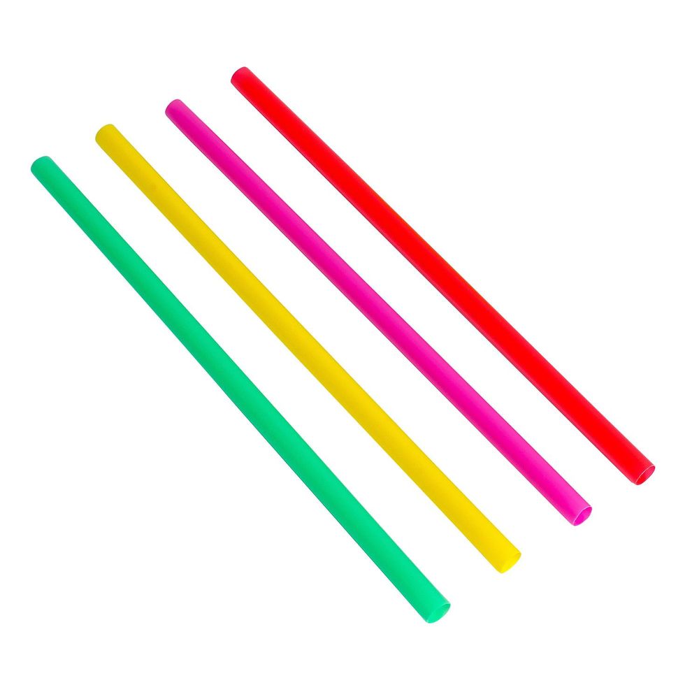 Jovials Neon Polypropylene Fat Unwrapped Straw, 8 Inch -- 2400 Per Case