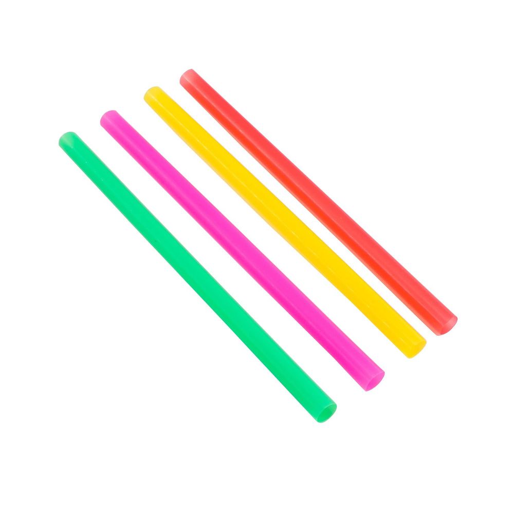 Jovials Neon Polypropylene Fat Unwrapped Straw, 6 Inch -- 3000 Per Case