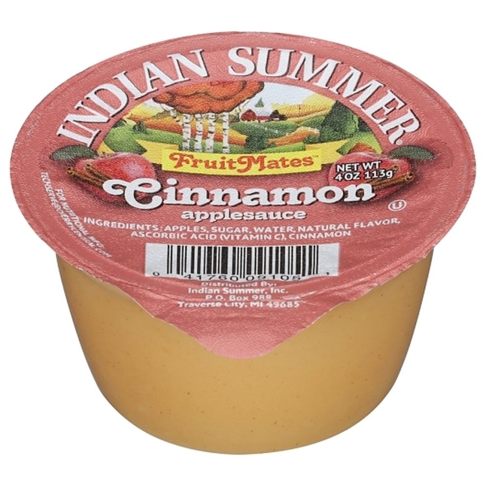 Indian Summer Sweetened Cinnamon Applesauce, 4 Ounce -- 72 Per Case