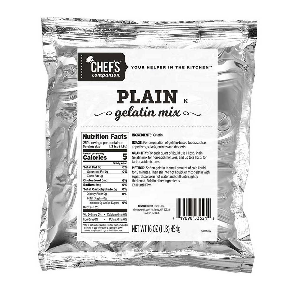 Chef's Companion Plain Gelatin Mix, 1 Pound -- 12 Per Case