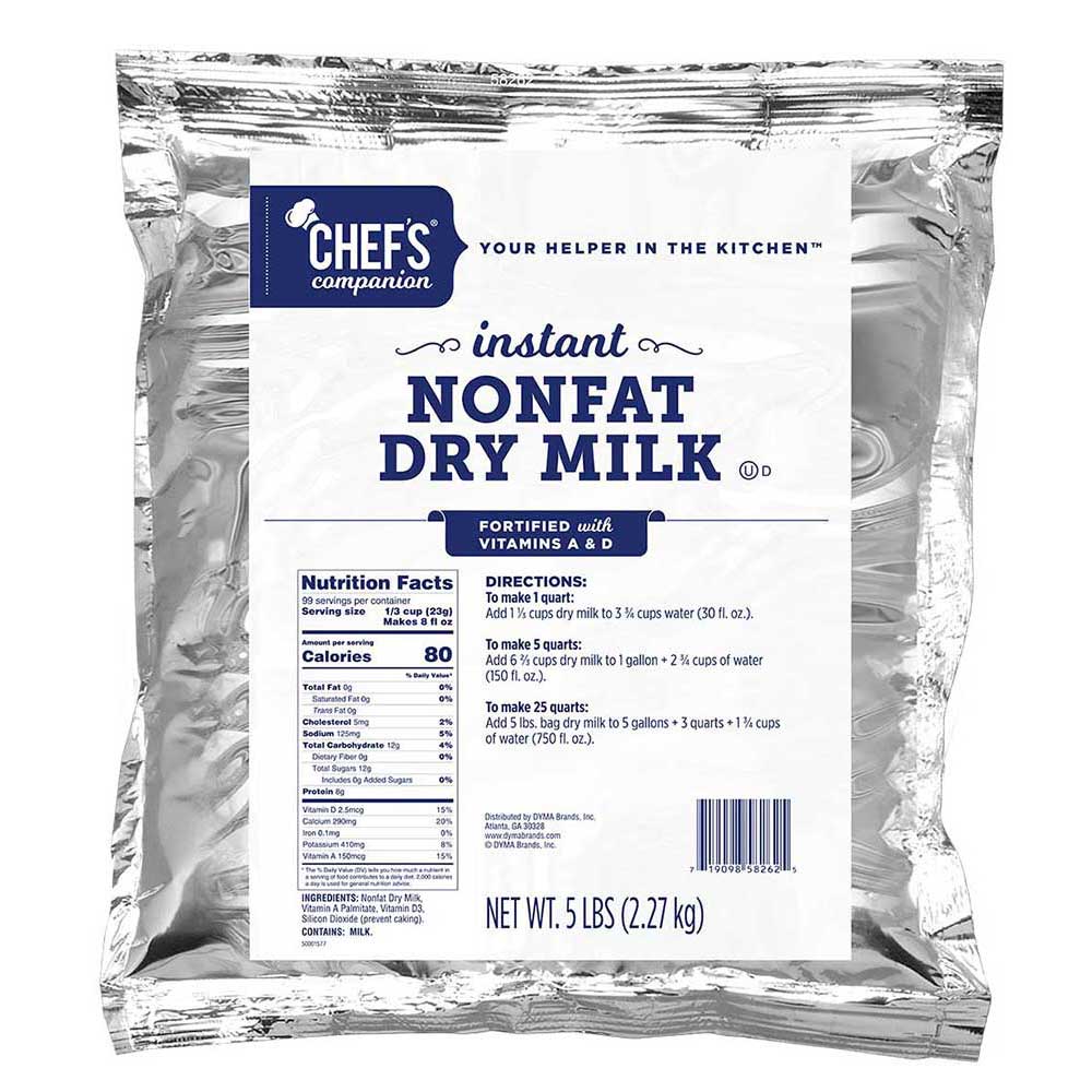 Chef's Companion Nonfat Dry Milk Instant Fortified Low Heat, 5 Pound -- 6 Per Case