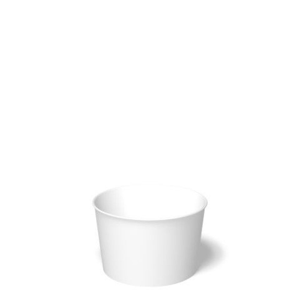 White Carte Blanc Print PE Coated Paper Food Container 8 Ounce