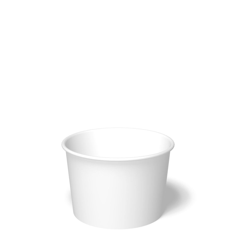 White Carte Blanc Print PE Coated Paper Squat Food Container