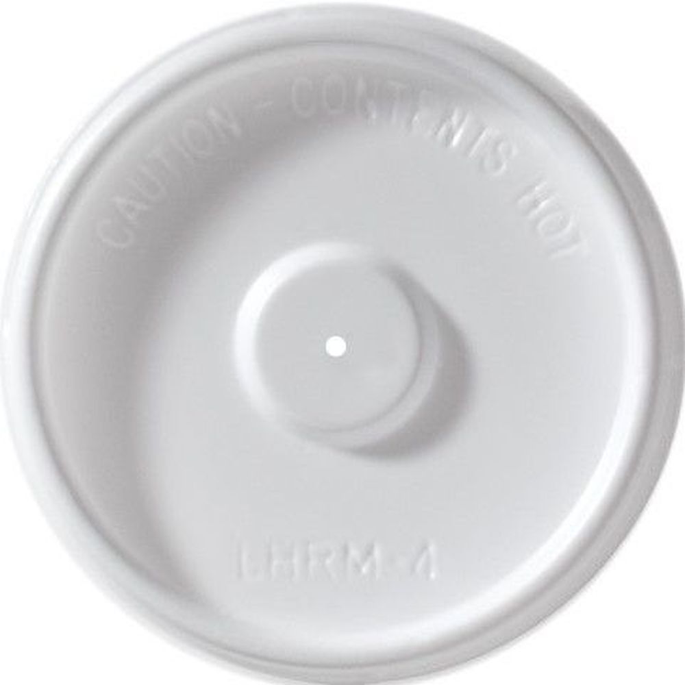 White Polystyrene Flat Lid for 4 Ounce Hot Cup