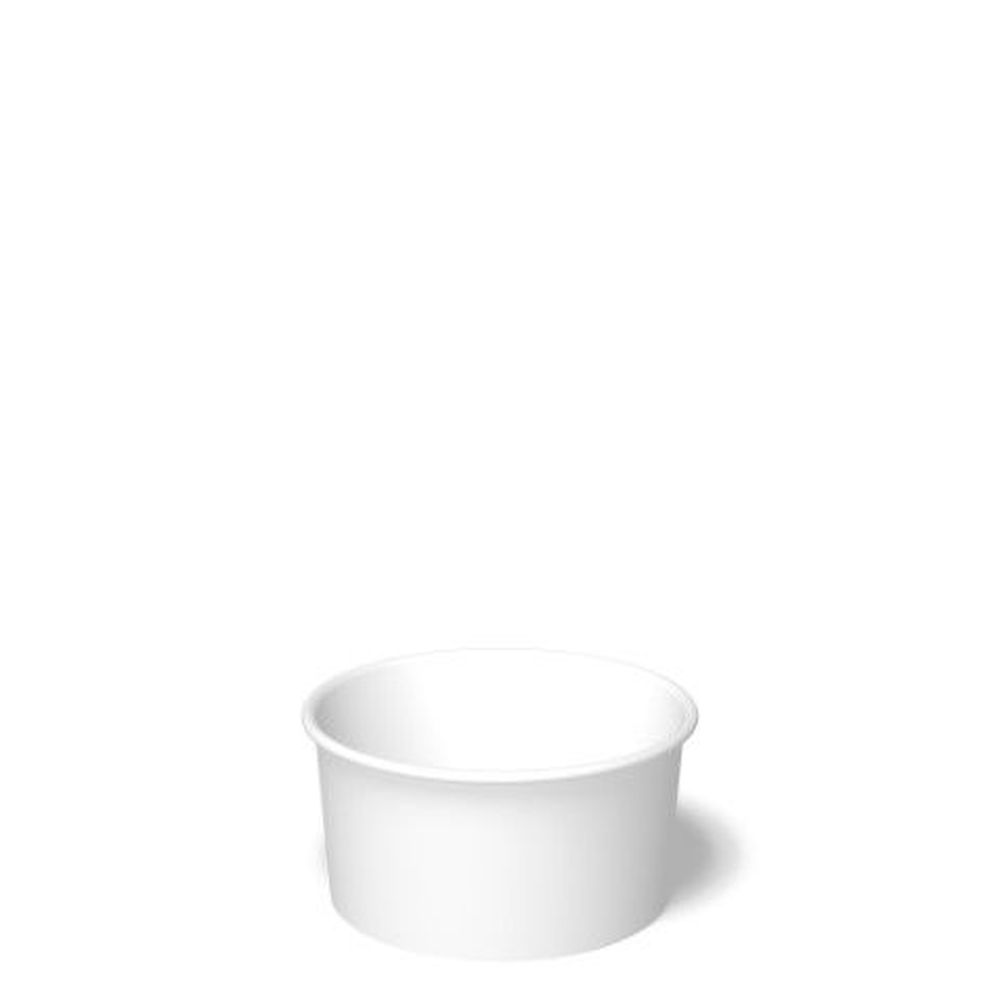 White Carte Blanc Print PE Coated Paper Food Container 6 Ounce