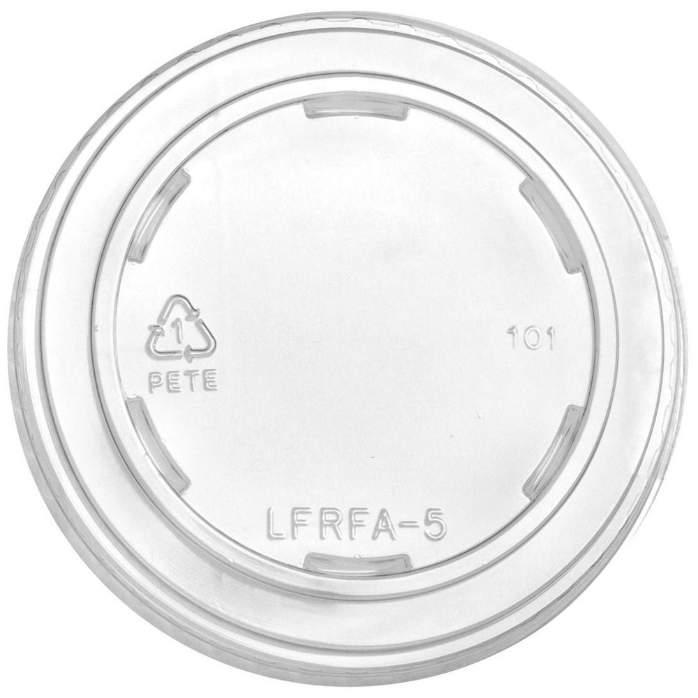 Clear PETE Flat Lid for 5 Ounce Cold Food Containers