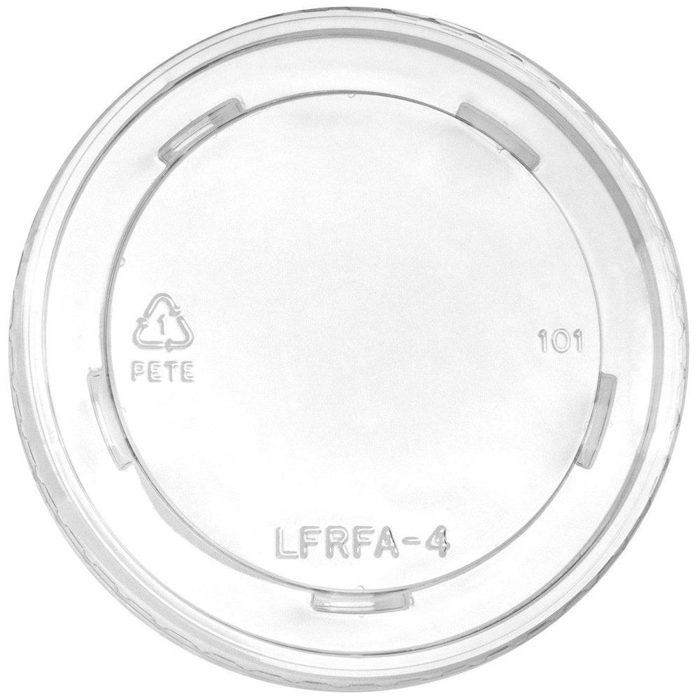 Clear PETE Flat Cold Lid for DFR-4 4 Ounce Container