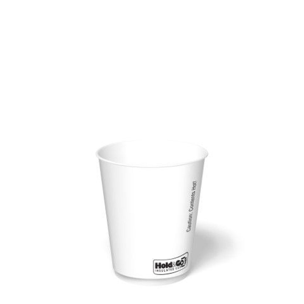White PE Coated Carte Blanc Hold and Go Insulated Paper Hot Cup